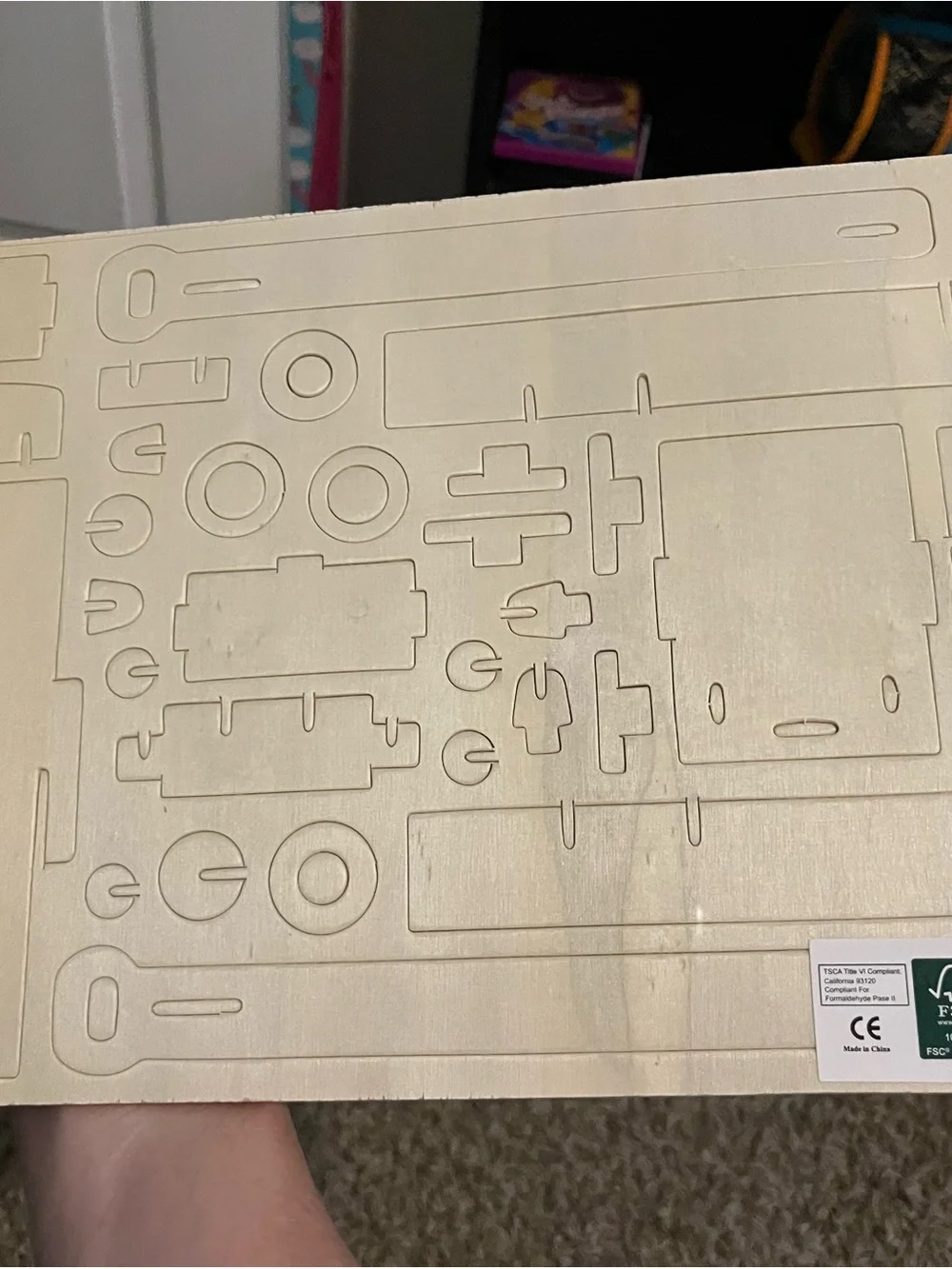 3D Wood Fire Engine Puzzle - Natural Wood